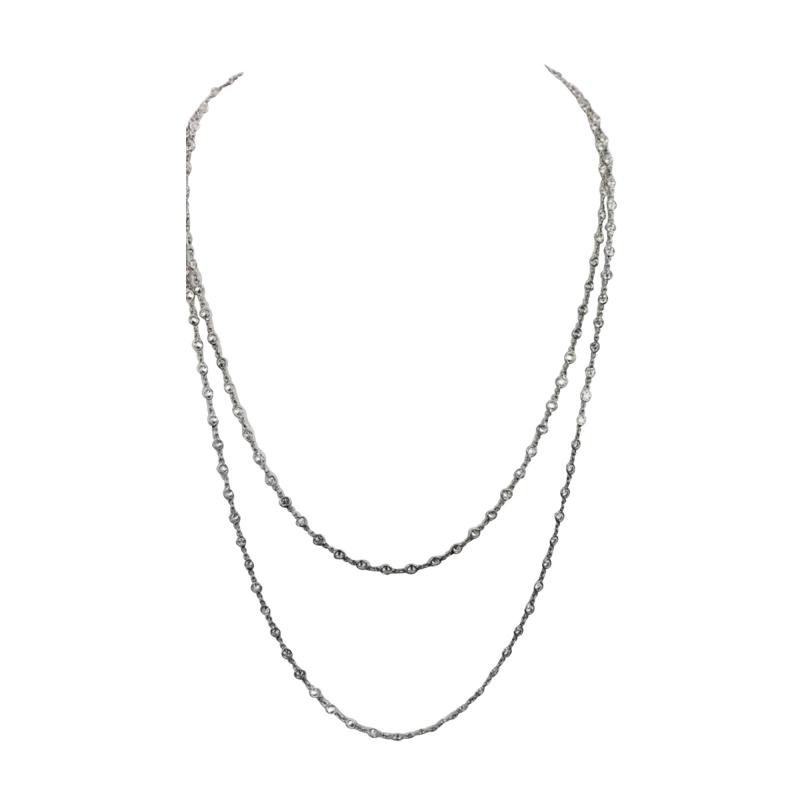 Diamond Platinum Diamond Long Chain 7 Carats Color F Clarity VS