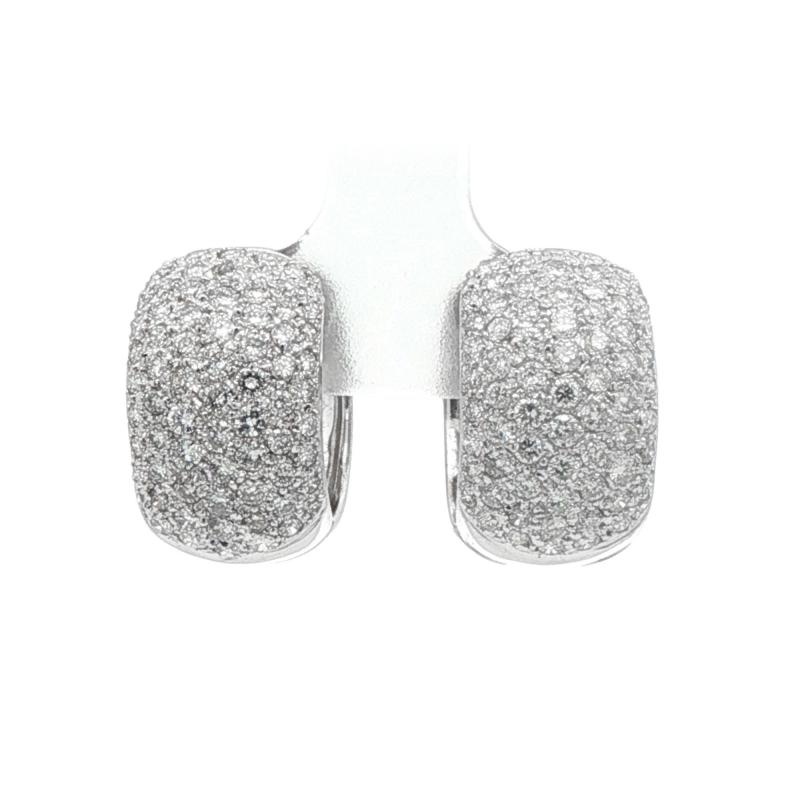 Diamond White Gold Wide Huggies