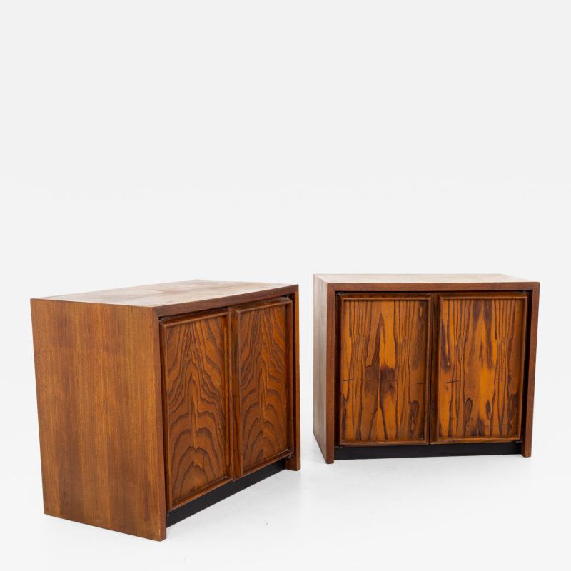 Dillingham Mid Century Pecky Cyprus Nightstands A Pair