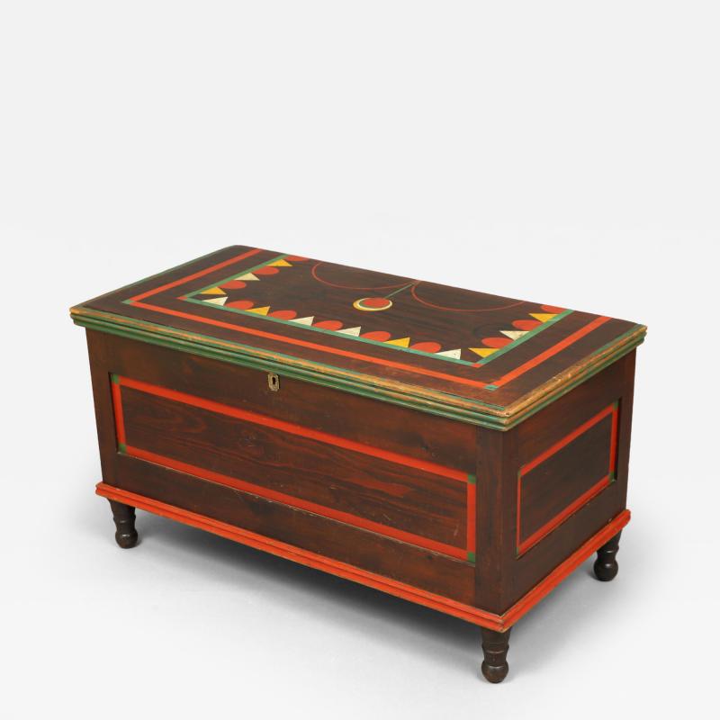 Diminutive Paint Decorated Blanket Chest