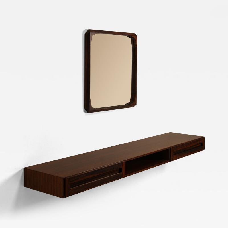 Dino Cavalli Hanging Console and Mirror by Dino Cavalli for Tredici Italy 1960s