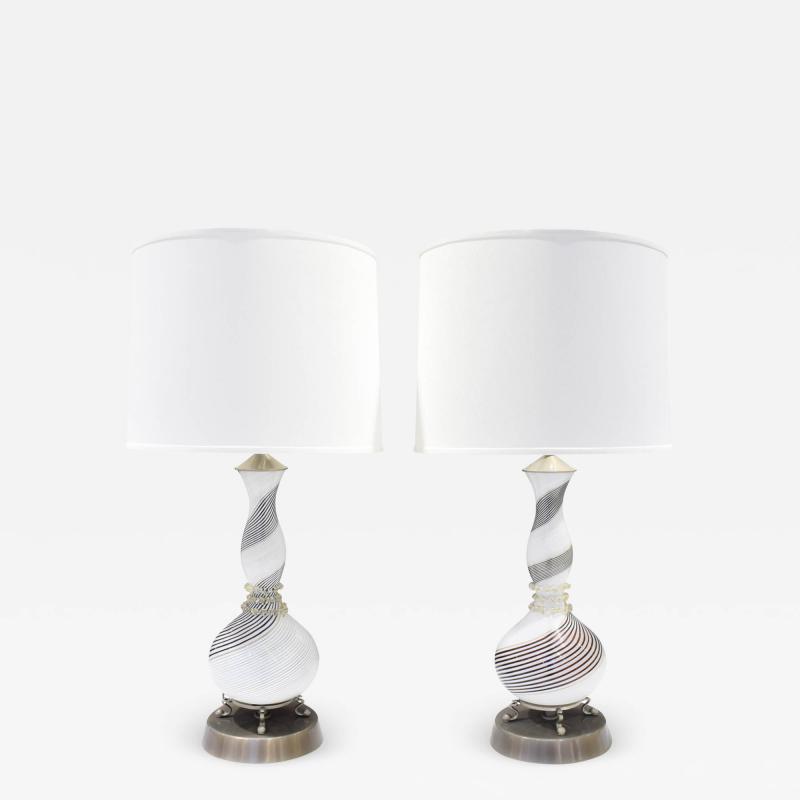 Dino Martens Dino Martens Pair of Hand Blown Glass Table Lamps 1950s