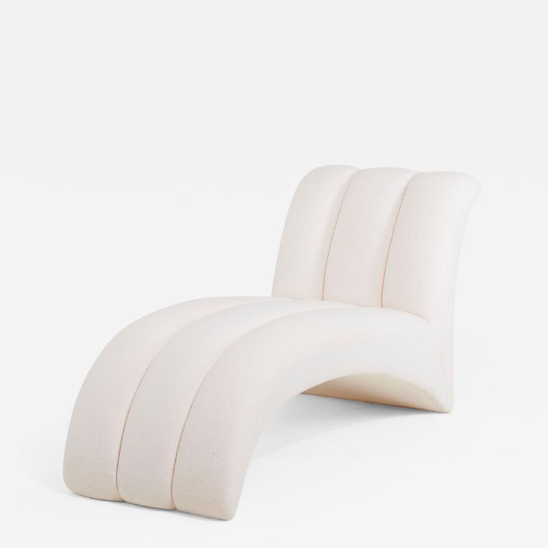 Directional Channel Tufted Slipper Chaise Lounge 1970