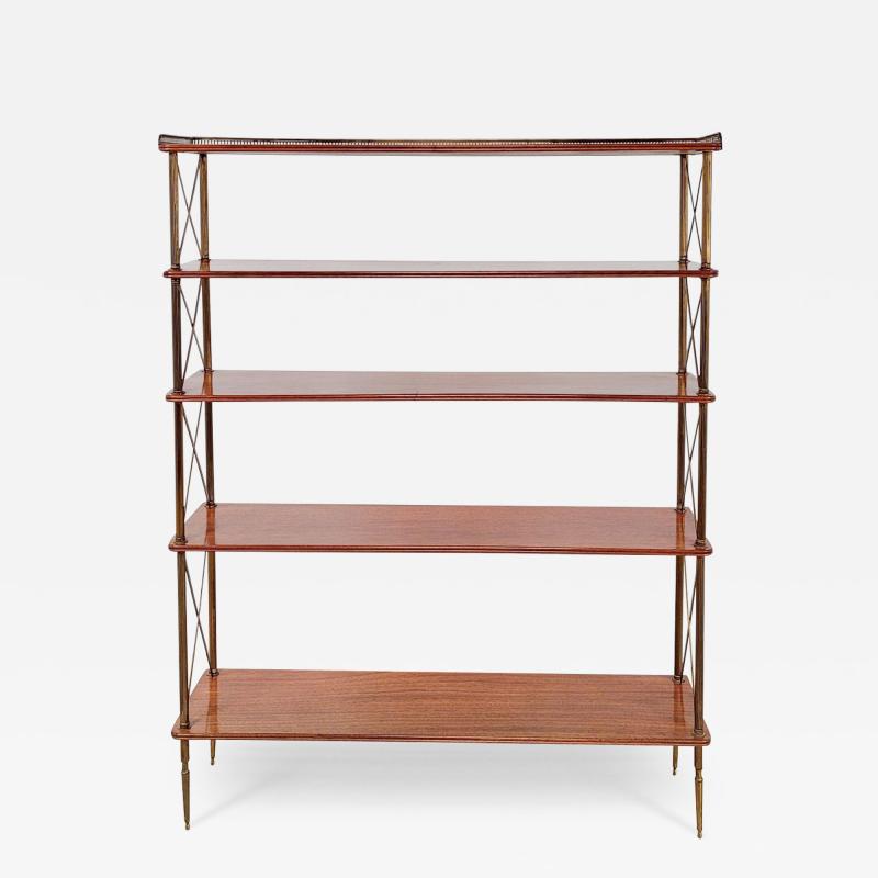 Directoire Regency Style Neoclassical Brass Wood Narrow Set of Shelves