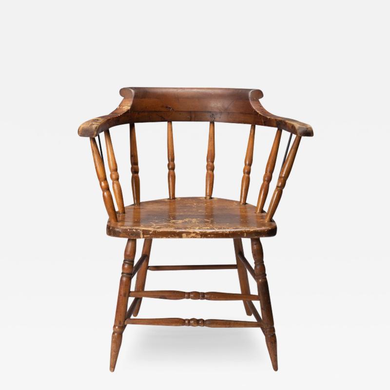 Distressed American firehouse armchair 1800s 