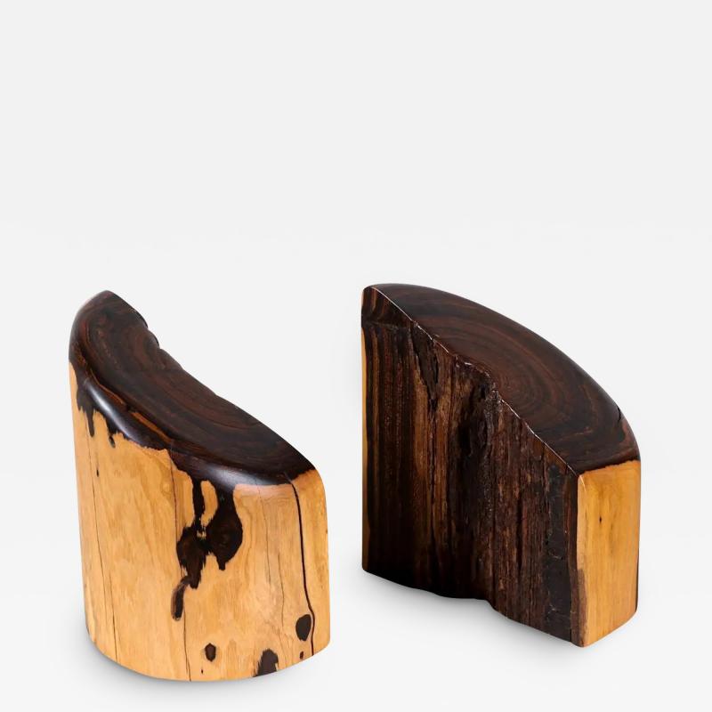 Don S Shoemaker Sculpted Rosewood Bookends for Se al Furniture