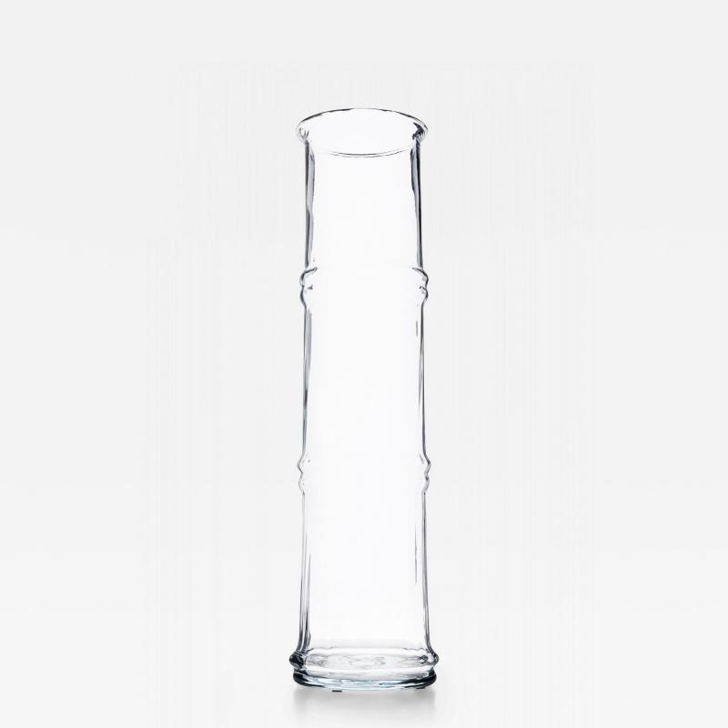 Don Shepard for Blenko American Mid Century Clear Glass Bamboo Design Vase