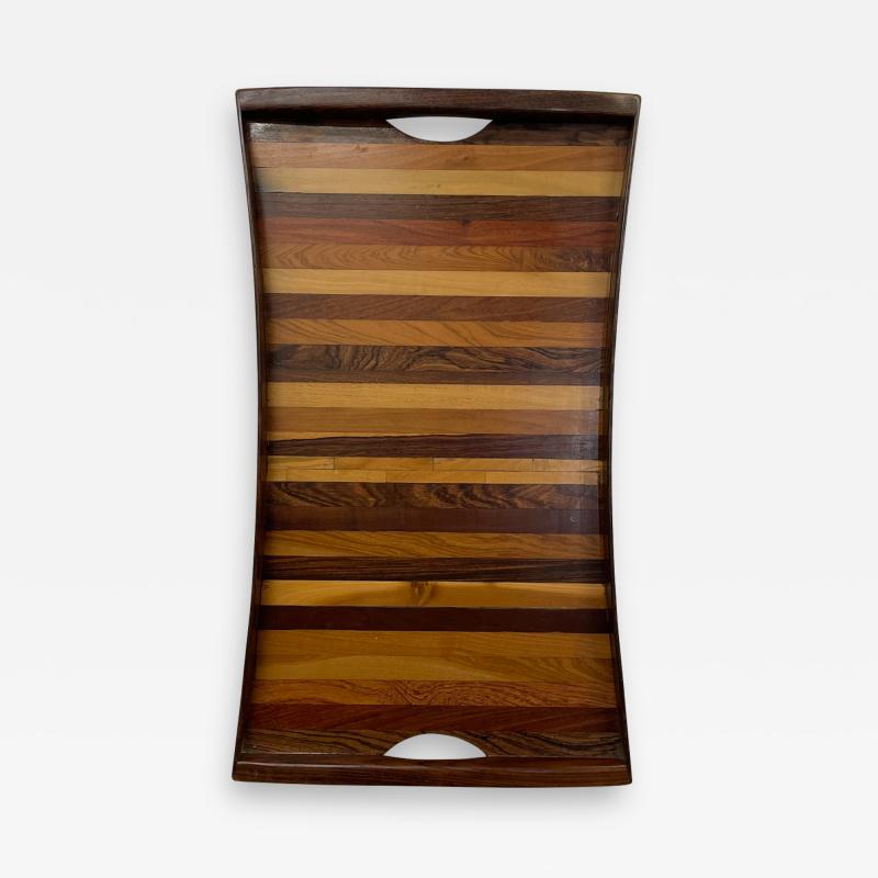 Don Shoemaker Don Shoemaker Striped Exotic Wood SERVICE TRAY Senal Mexico 1970s