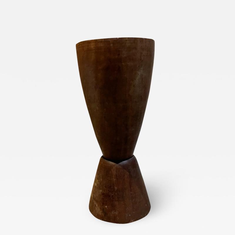 Don Shoemaker Rich Palo Fierro Solid Wood Chalice Cone VASE Style Don Shoemaker Mexico 1970s
