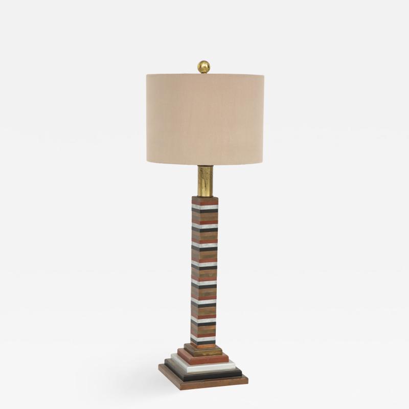 Donald Deskey Art Deco Metal Segmented Lamp