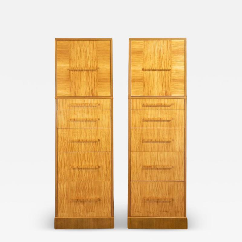 Donald Deskey Donald Deskey Art Deco Skyscraper Dressers in Highly Figured Avodire 1940s Pair