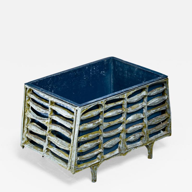 Donald Drumm Don Drumm unique aluminum and enameled steel planter 1960s