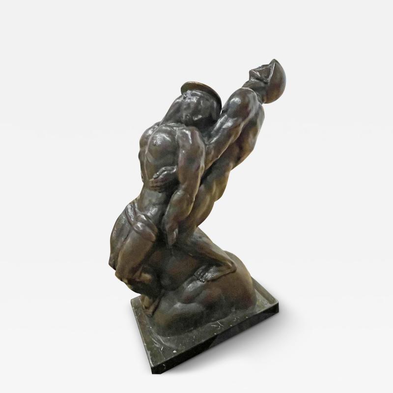 Donald Harcourt De Lue Bronze Pulling a Soldier to Safety by Donald De Lue 