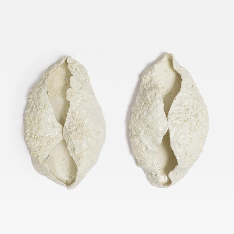 Dora Stanczel French Bespoke Organic Mona Sconces by Ceramicist Dora Stanczel