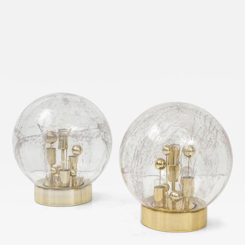 Doria Leuchten Pair of 1970s Large Sputnik Murano Glass Table Lamps by Doria