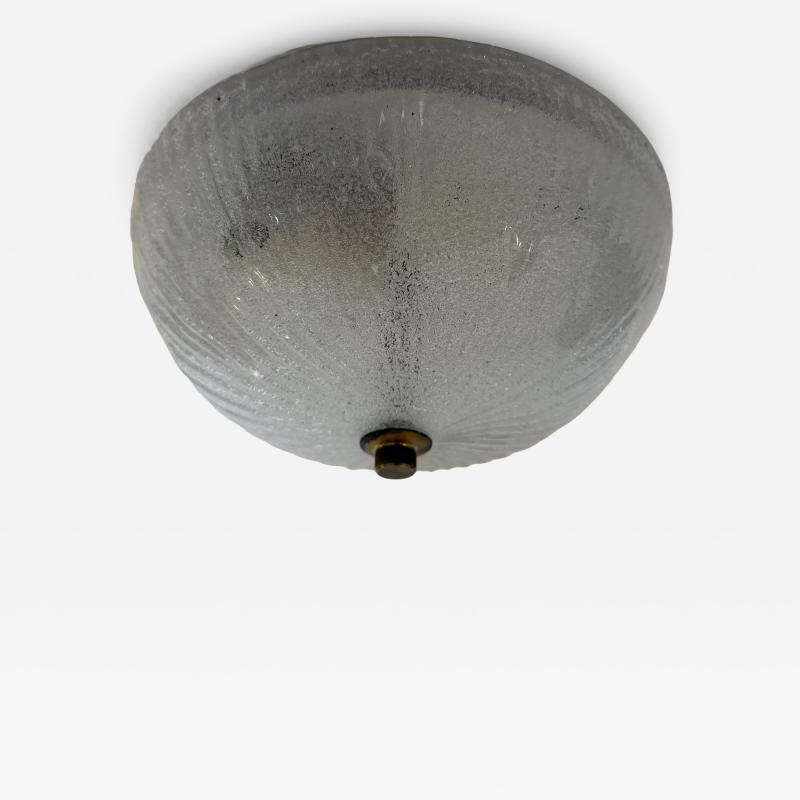 Doria Leuchten Small Doria Snow Ice Murano Glass 1960S Flush Ceiling Lamp Mid Century