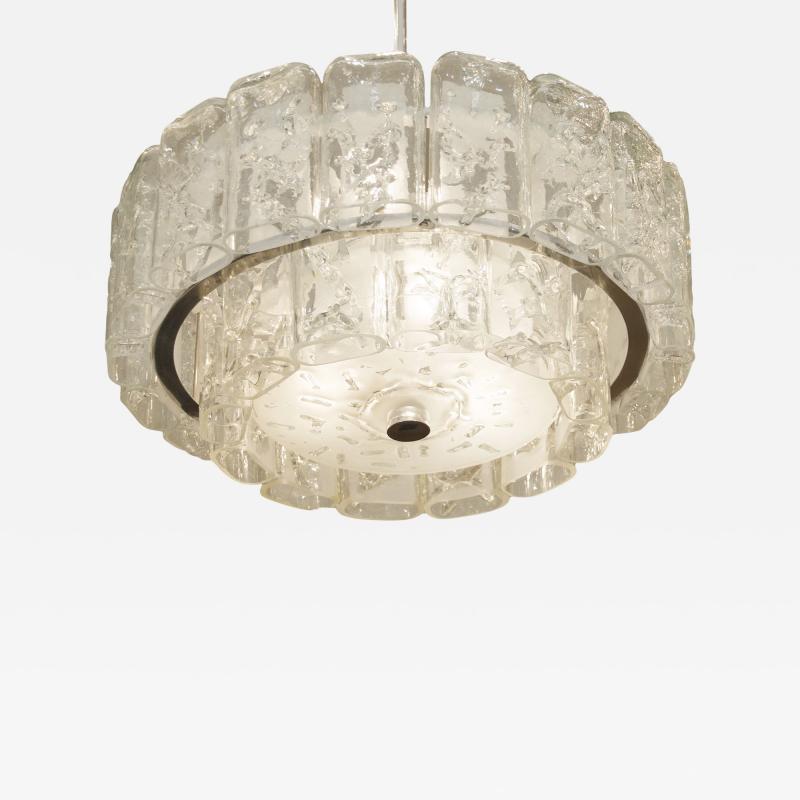 Doria Leuchten Two Tier Organic Glass Chandelier with Chrome Two Available 