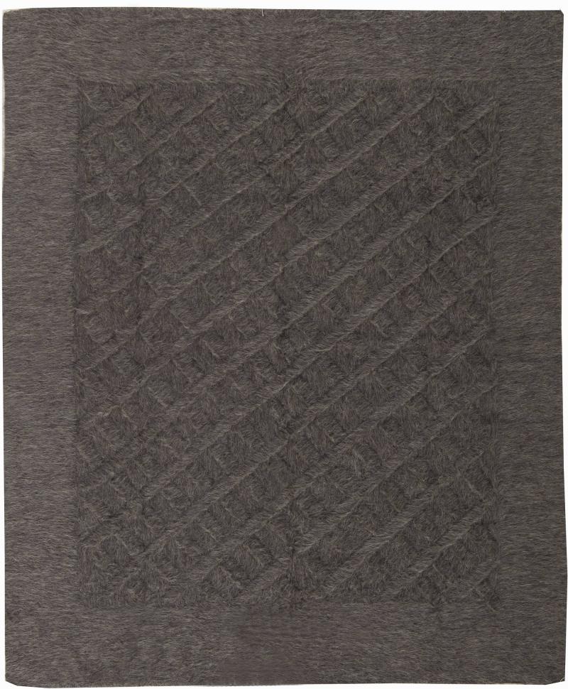 Doris Leslie Bau Collection Geometric Brown Goat Hair Taurus Modern Rug