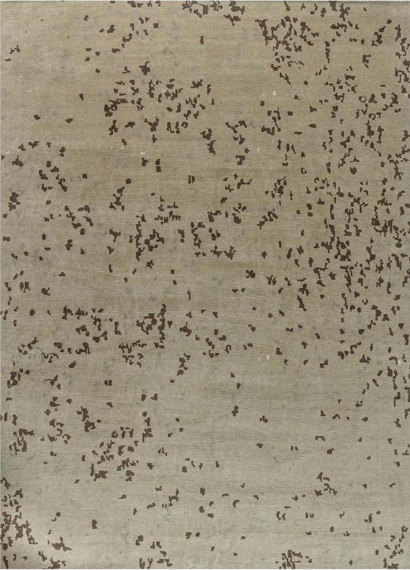Doris Leslie Blau Collection Abstract Contemporary Beige Brown Silk Wool Rug