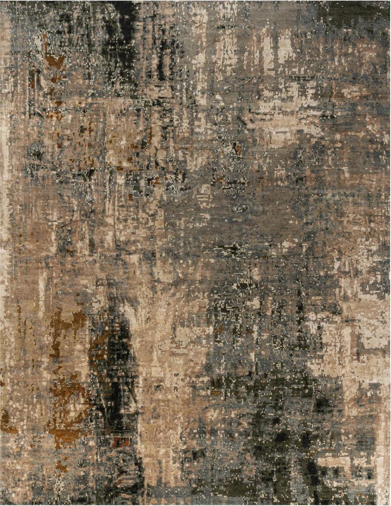 Doris Leslie Blau Collection Abstract Digital Age Handmade Wool and Silk Rug