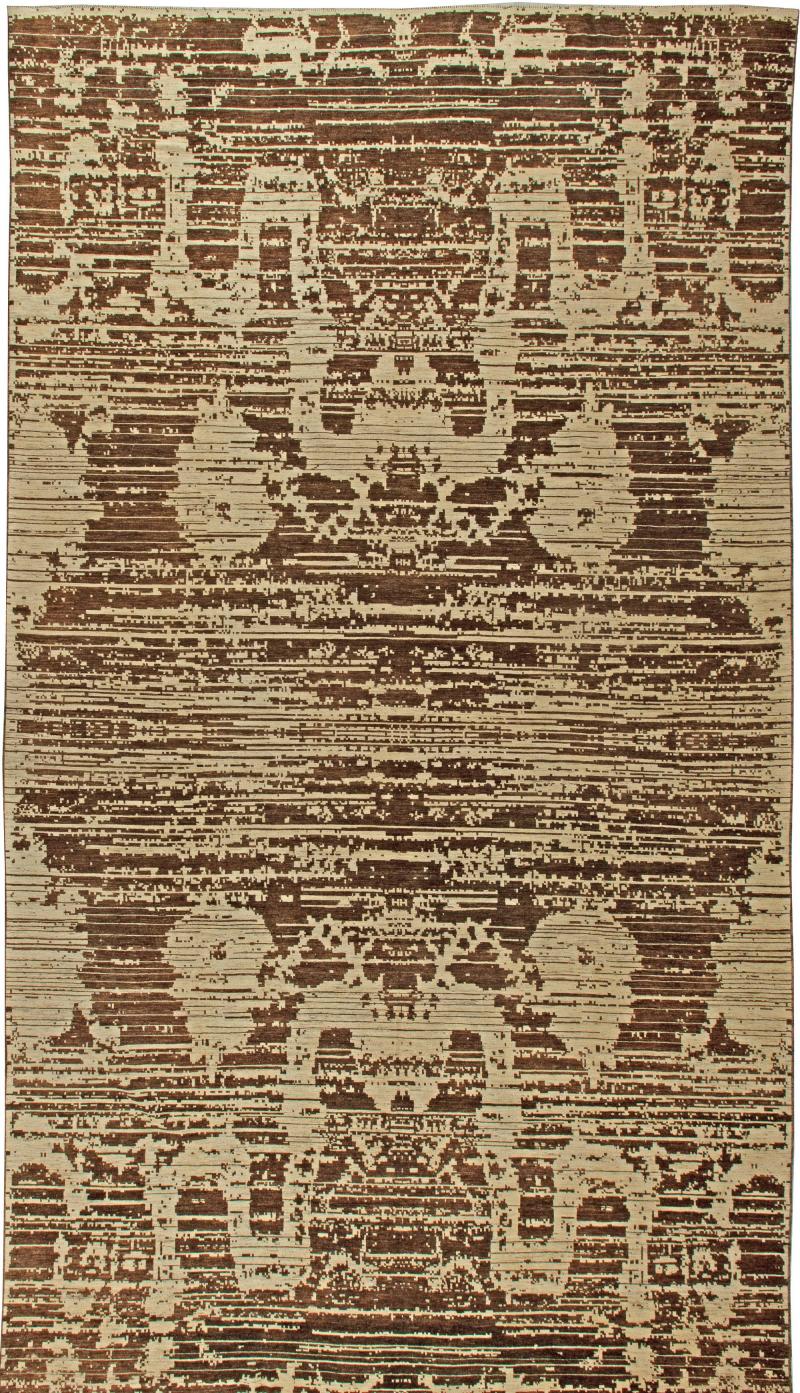 Doris Leslie Blau Collection Anatolia Traditiona Brown and Beige Wool Rug