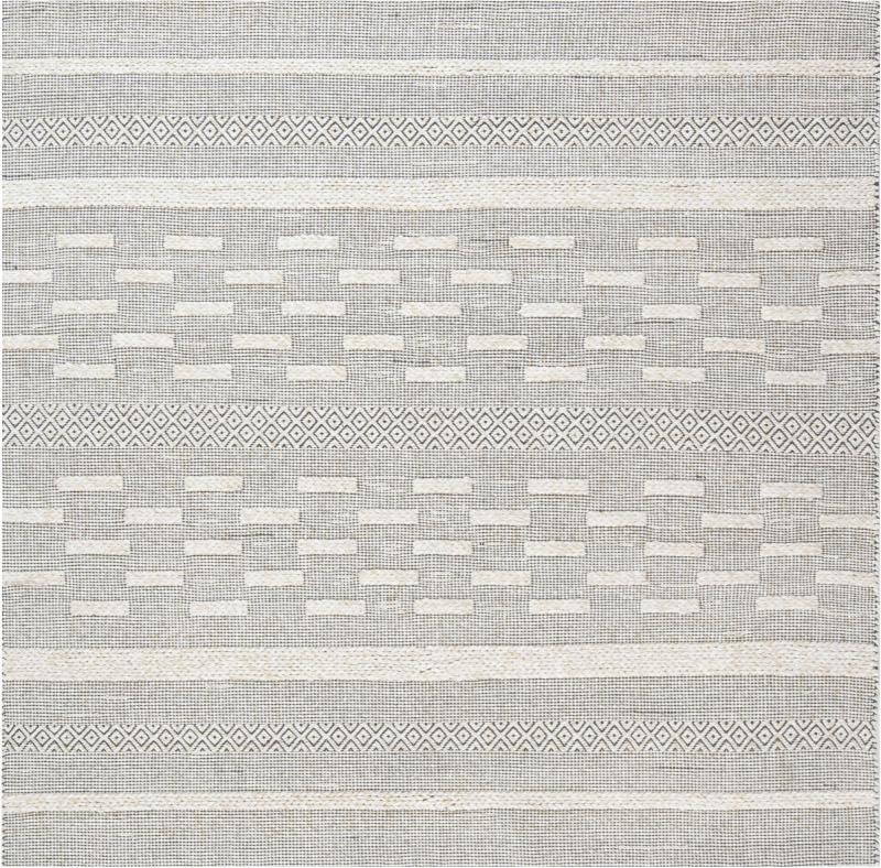 Doris Leslie Blau Collection Bauer Geometric Beige Black Handmade Wool Rug I