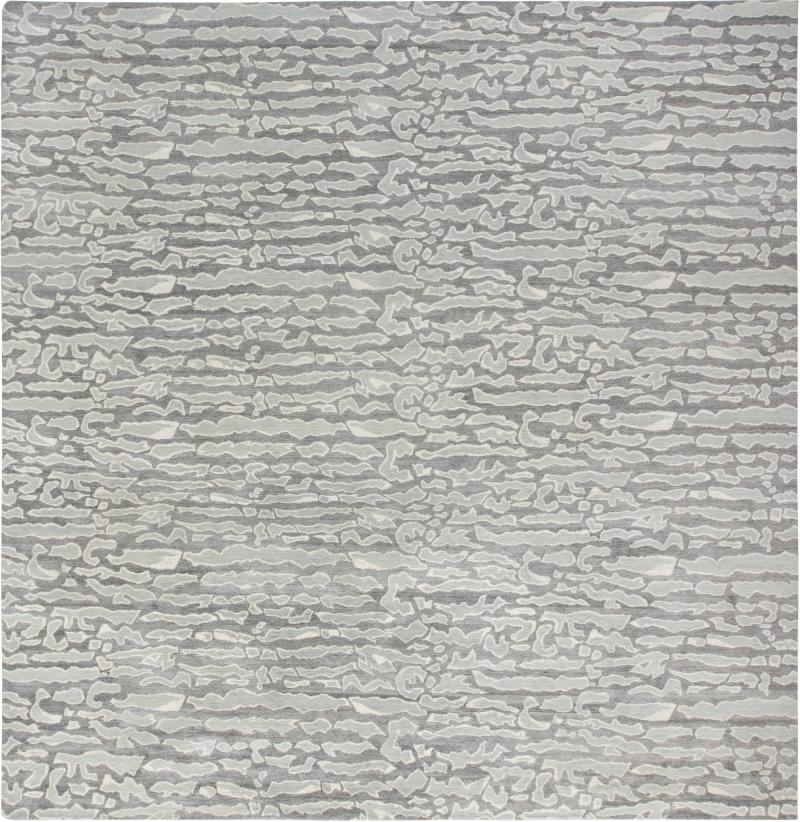 Doris Leslie Blau Collection Beach Pebbles Gray Aloe Silk and Wool Rug