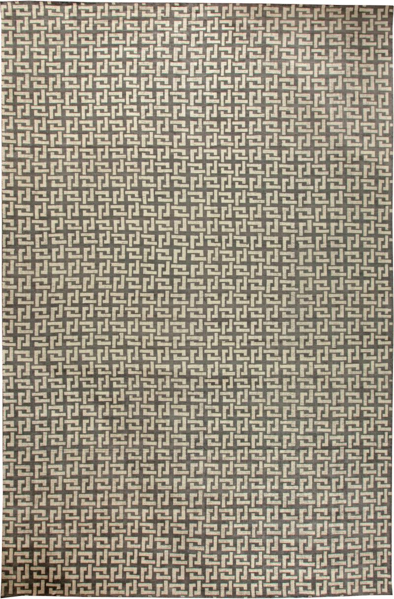 Doris Leslie Blau Collection Black and White Modular Geometric Rug