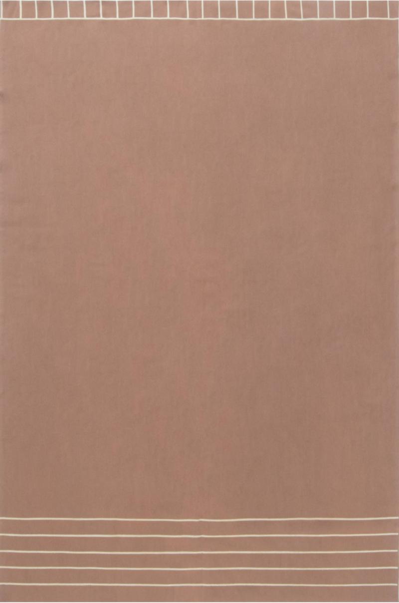 Doris Leslie Blau Collection Brown White Aubusson Design Rug by Diana Sawicki