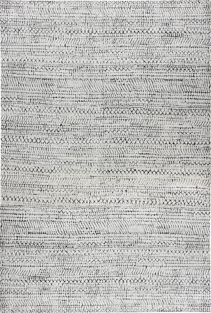 Doris Leslie Blau Collection Contemporary Black White Society Knotted Wool Rug