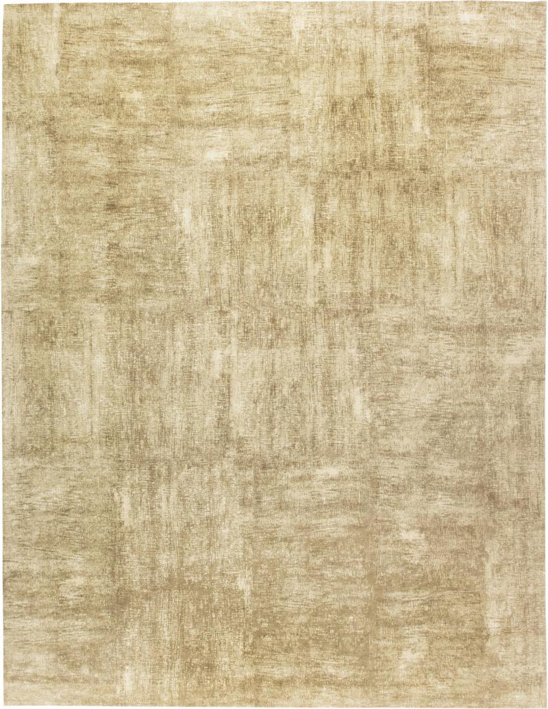 Doris Leslie Blau Collection Contemporary Gold Beige Handmade Wool Silk Rug