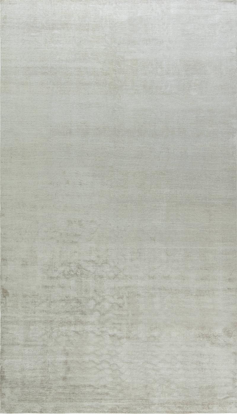 Doris Leslie Blau Collection Contemporary Solid Beige Handmade Silk Wool Rug