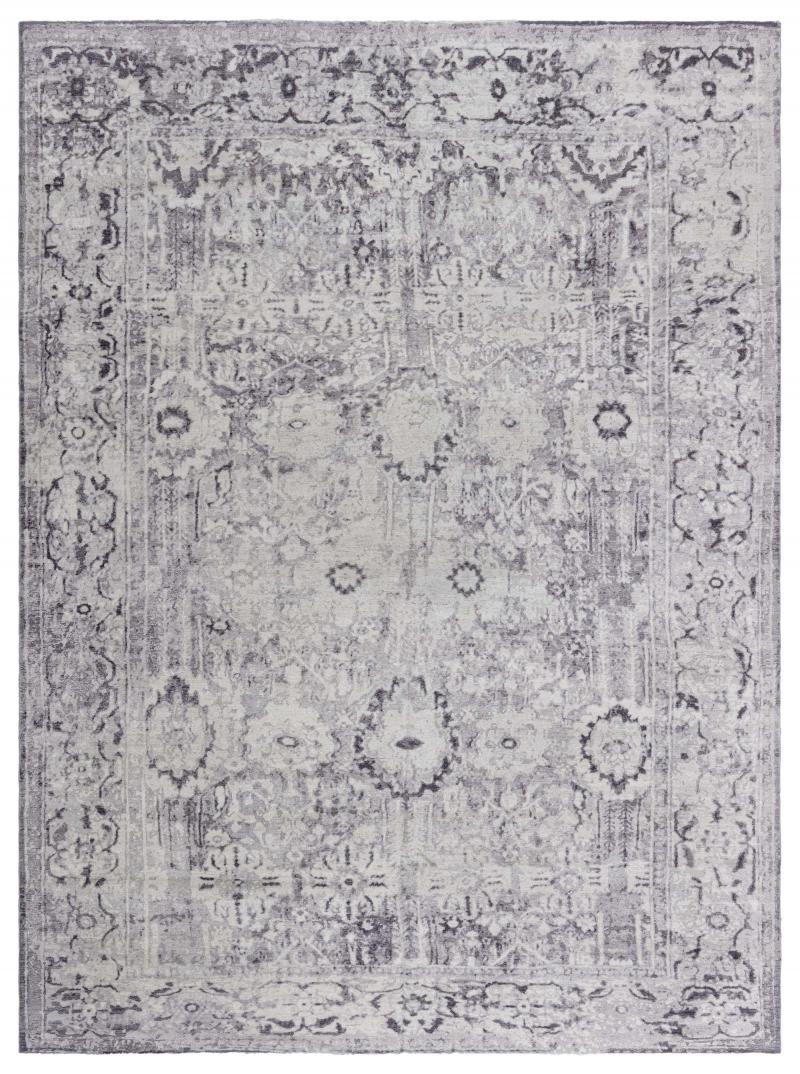 Doris Leslie Blau Collection Eggplant Beige Handmade Wool Rug