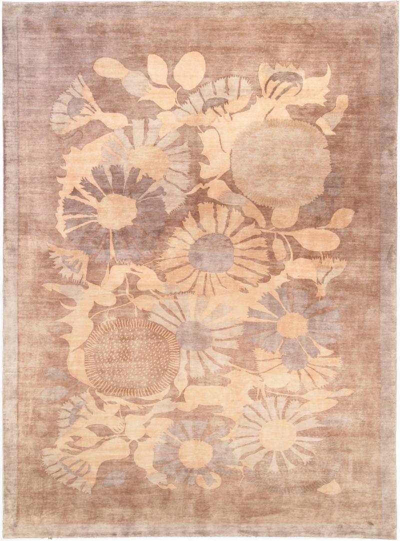 Doris Leslie Blau Collection Floral Lilly Design Hand Knotted Silk Rug