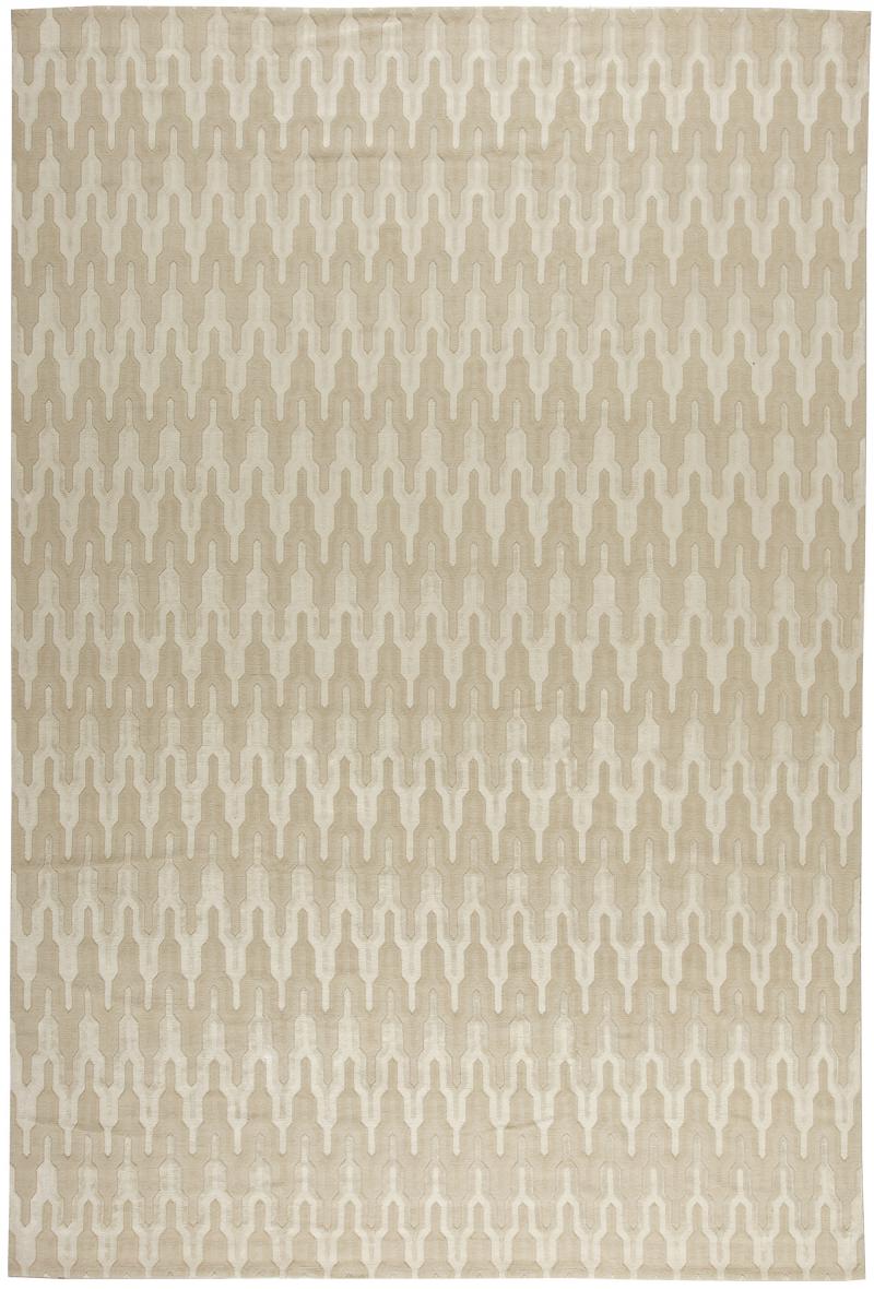 Doris Leslie Blau Collection Global Off White and Beige Hand Knotted Wool Rug