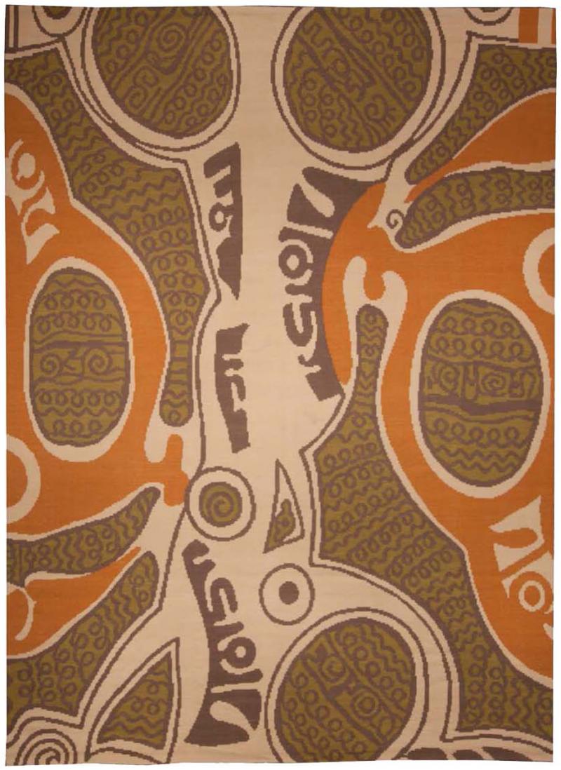 Doris Leslie Blau Collection High quality Tattoo Relief Rug by Kim Alexandriuk