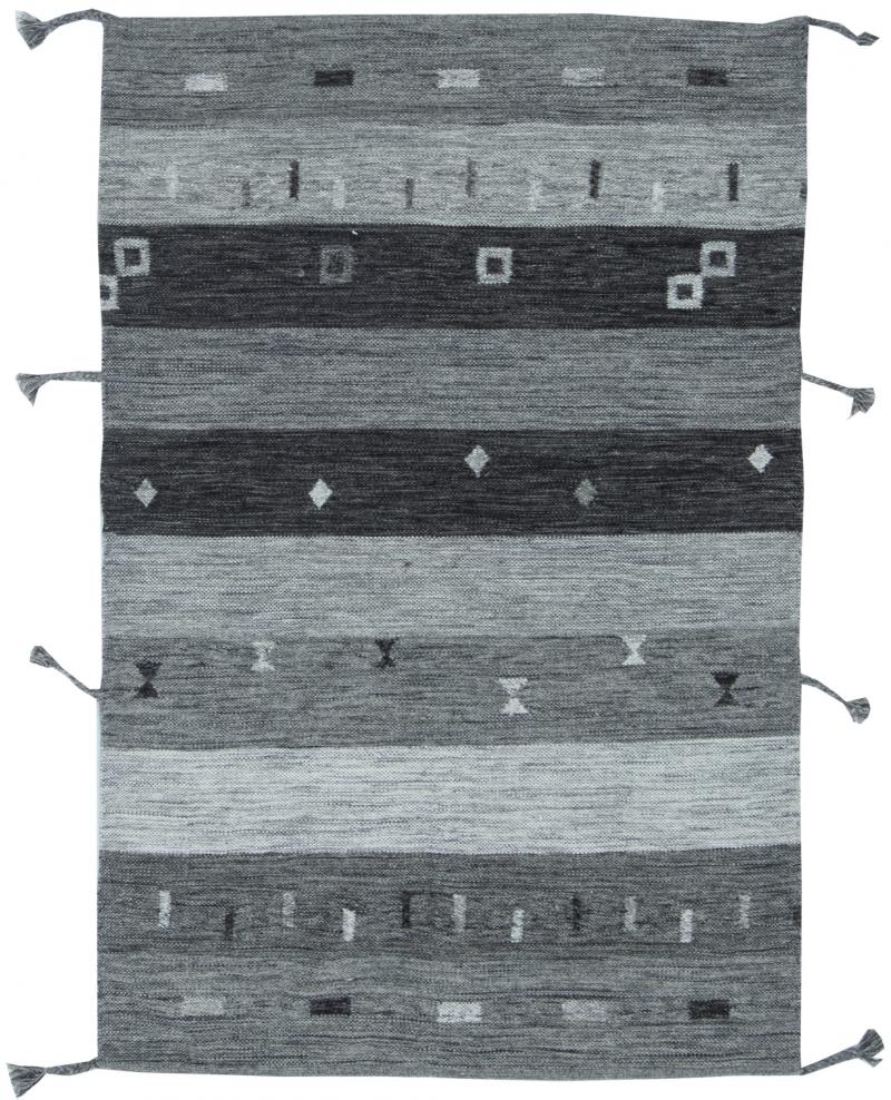 Doris Leslie Blau Collection Light and Dark Gray Flat Weave Wool Rug