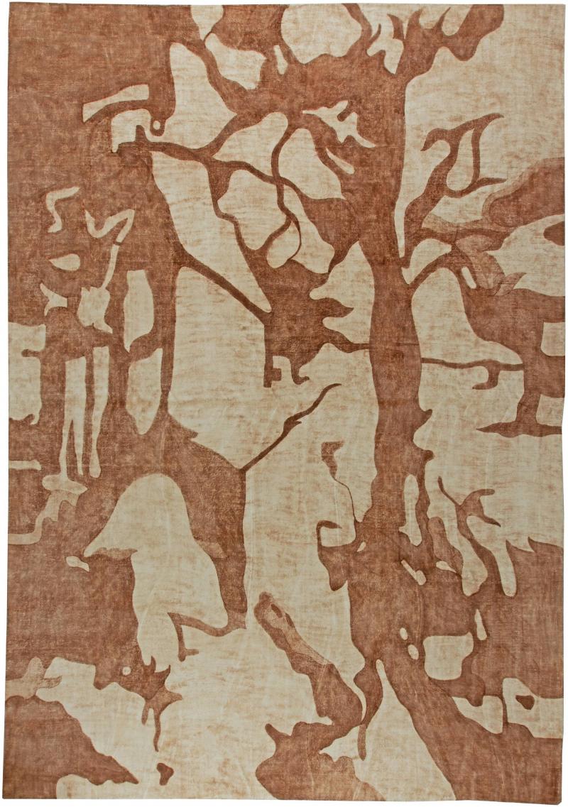 Doris Leslie Blau Collection Modern Abstract Brown Beige Handmade Wool Rug