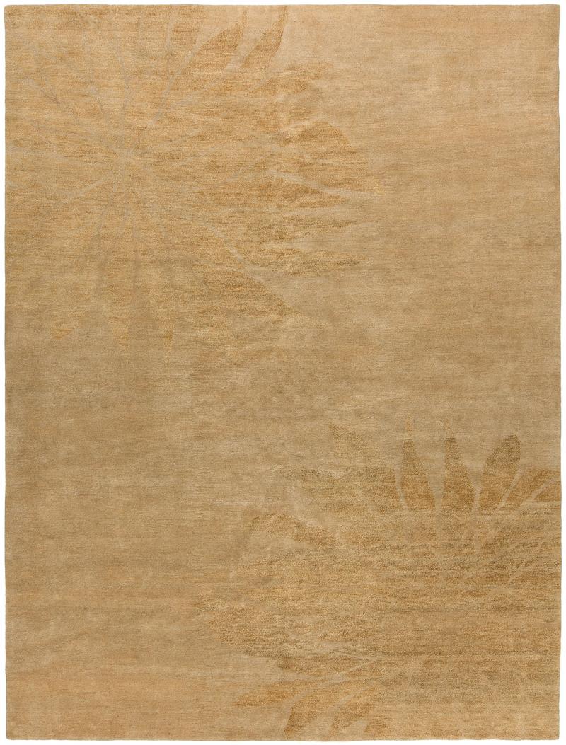 Doris Leslie Blau Collection Modern Abstract Sunflower Beige Handmade Wool Rug