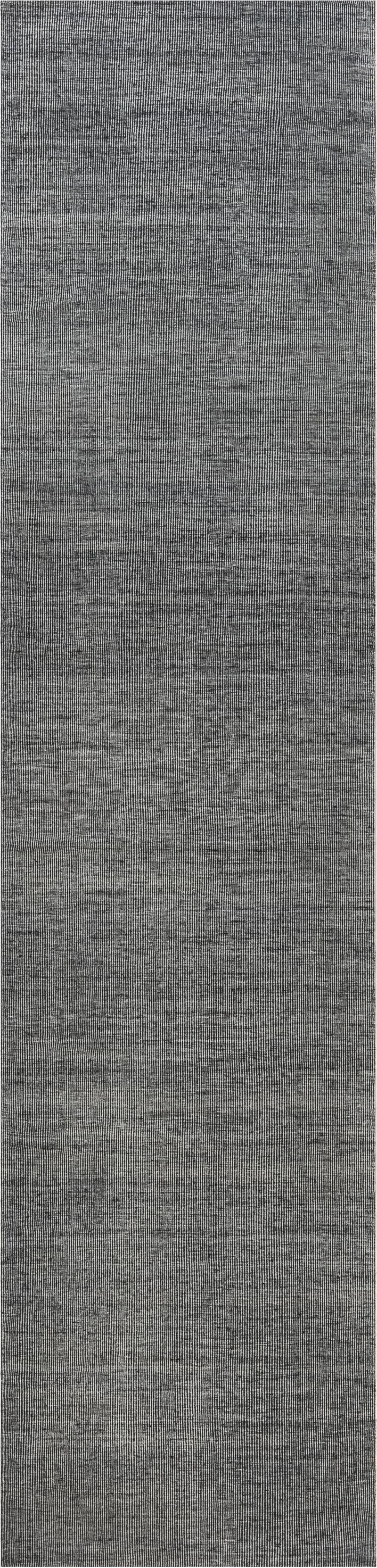 Doris Leslie Blau Collection Modern Black White Flat Weave Wool Runner