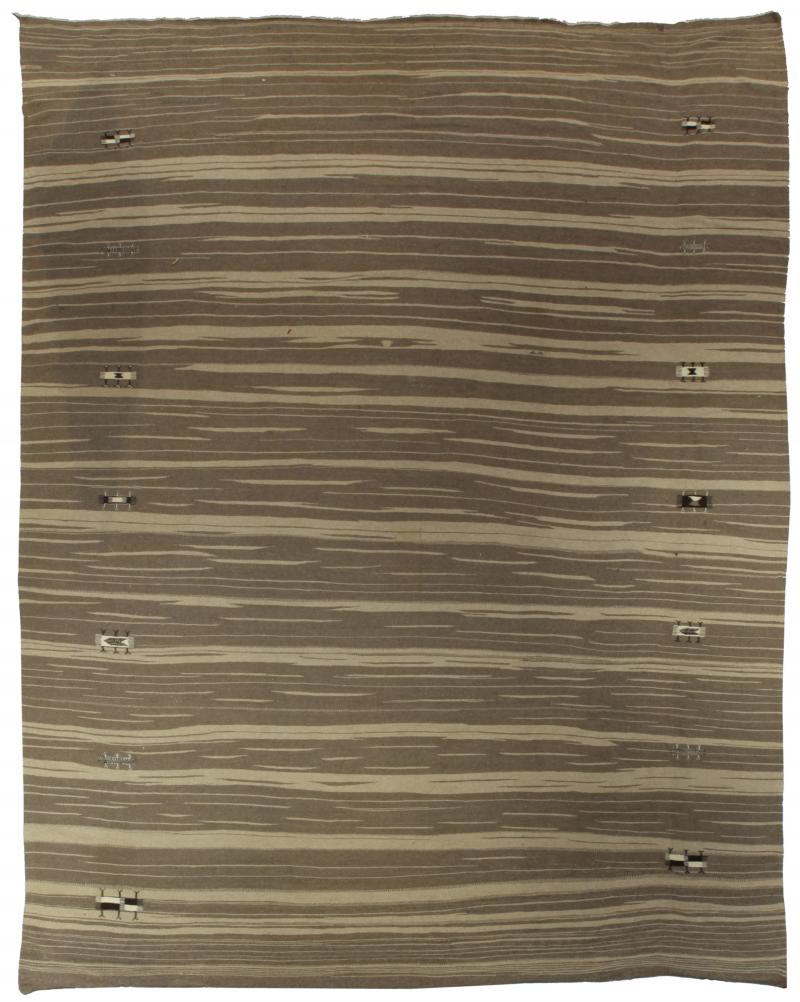 Doris Leslie Blau Collection Modern Brown Striped Handmade Wool Rug