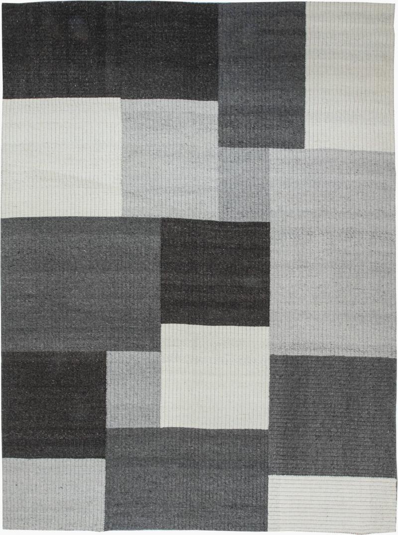 Doris Leslie Blau Collection Modern Geometric Gray White and Black Carpet