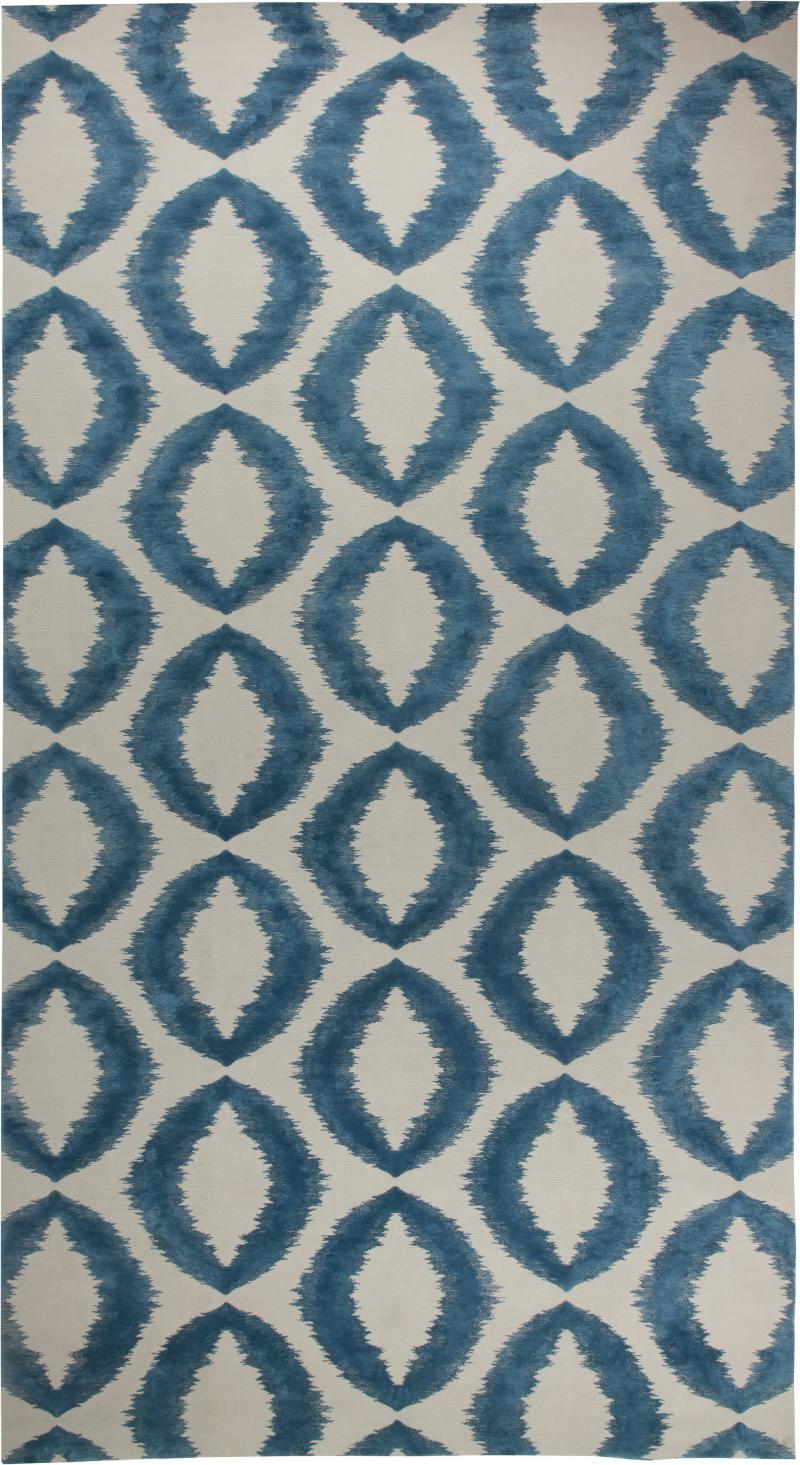 Doris Leslie Blau Collection Modern Mandorla Hand Carved Silk Design Rug