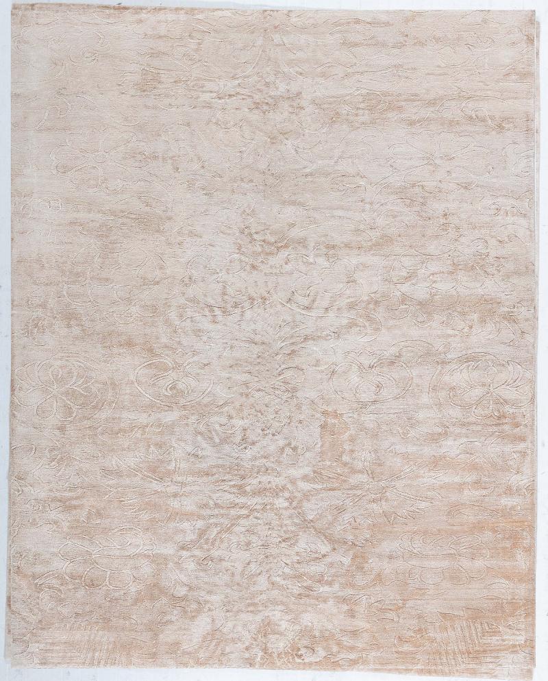 Doris Leslie Blau Collection Modern Marble Floral Silk Rug