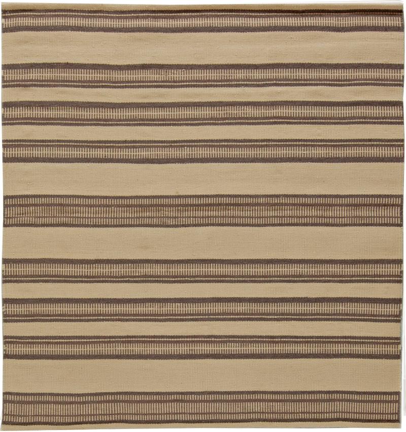 Doris Leslie Blau Collection Modern Striped Beige Brown Handmade Wool Rug