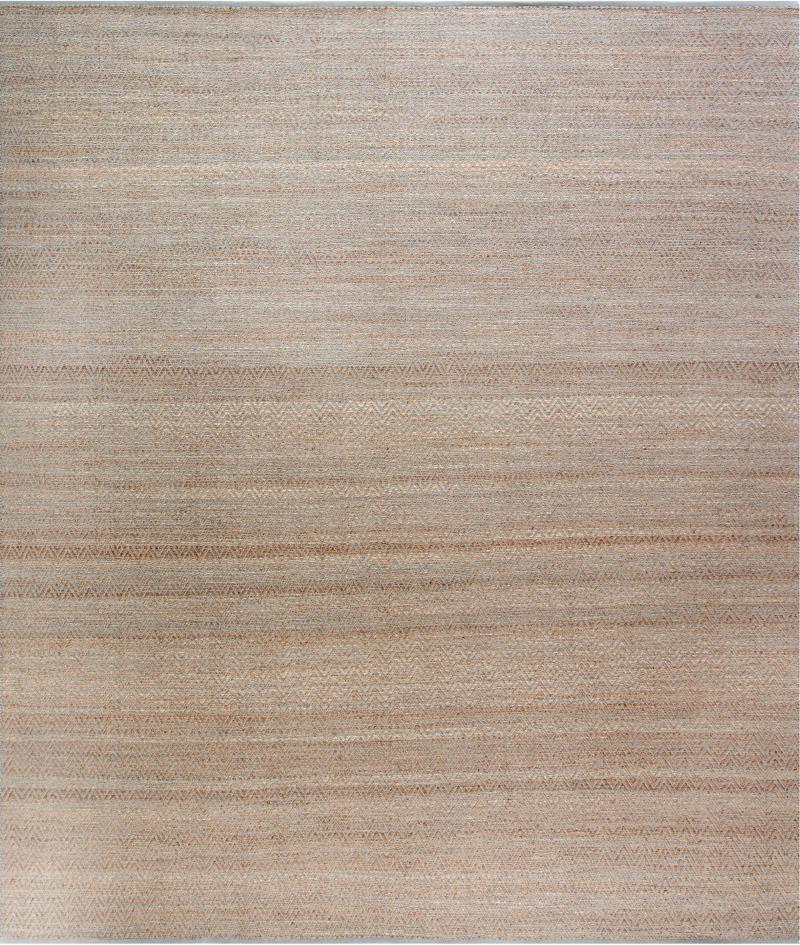 Doris Leslie Blau Collection Modern Striped Brown Gold Gray Flat Weave Wool Rug