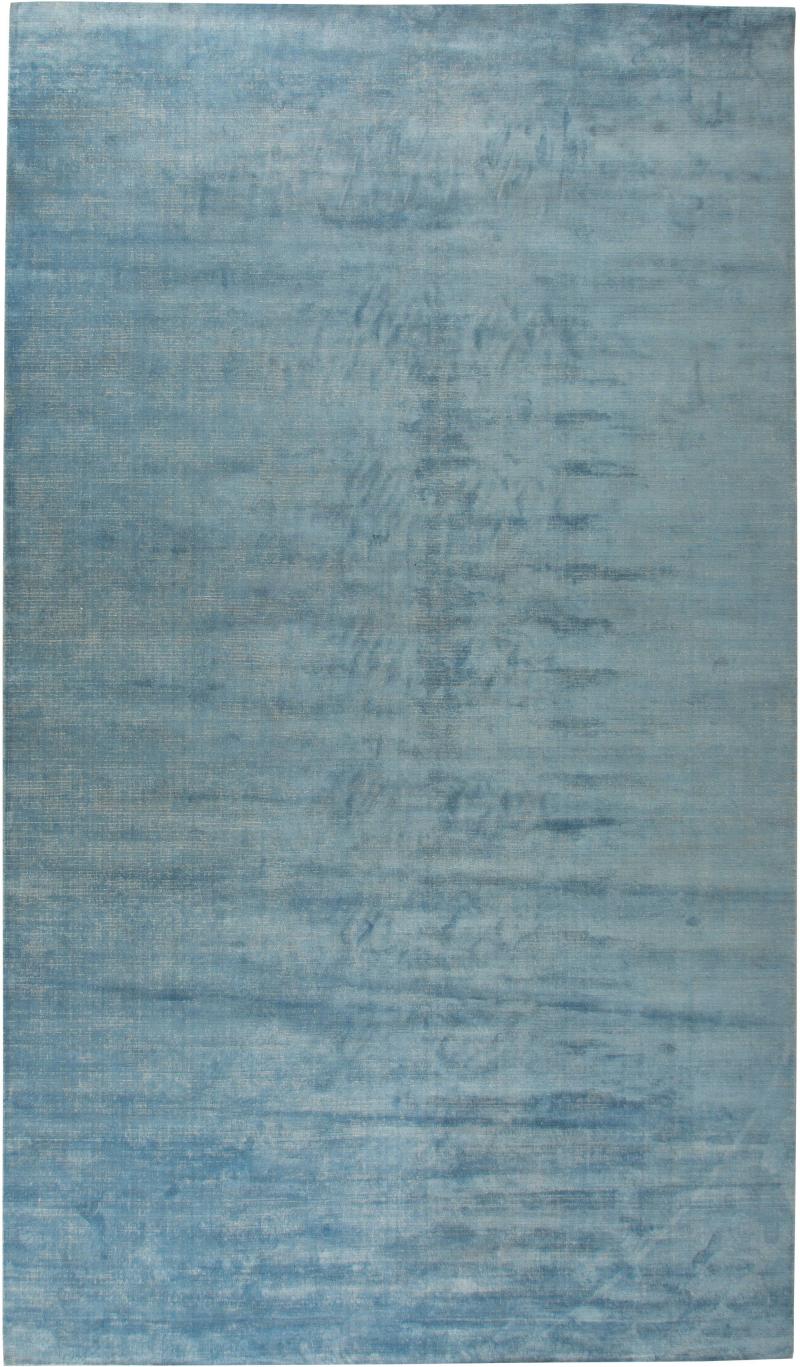Doris Leslie Blau Collection Modern Traditional Blue Handmade Linen Silk Rug