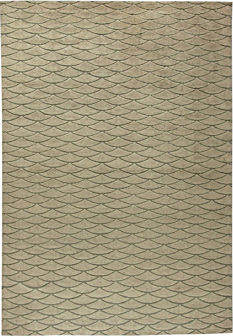 Doris Leslie Blau Collection Moroccan Geometric Beige Brown Handmade Wool Rug