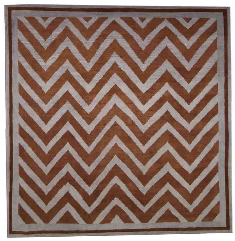 Doris Leslie Blau Collection SN1 Zig Zag Rug in Gray and Brown