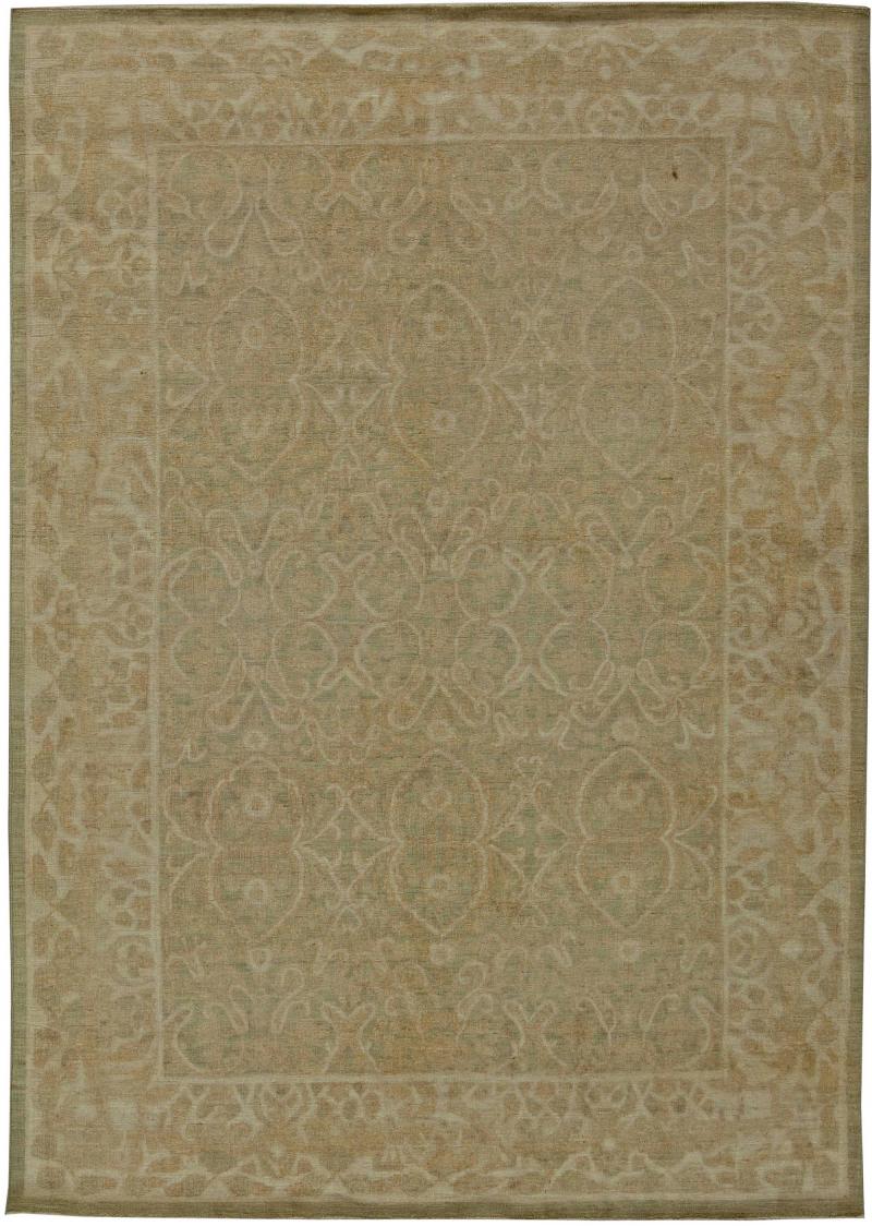 Doris Leslie Blau Collection Tabriz Design Brown and Beige Handmade Wool Rug
